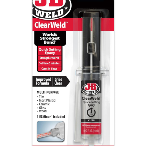 J-B Weld 50114 Quick Setting Epoxy, 14ml – fast-drying, clear adhesive for metal, plastic, glass, and more repairs